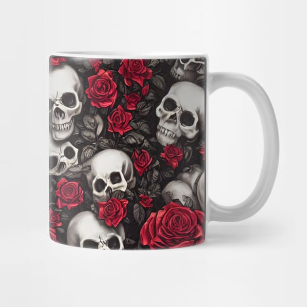 Rose And Skull Pattern by The WYLD Tribe